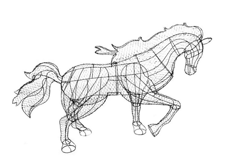 схема каркас лошади из проволоки