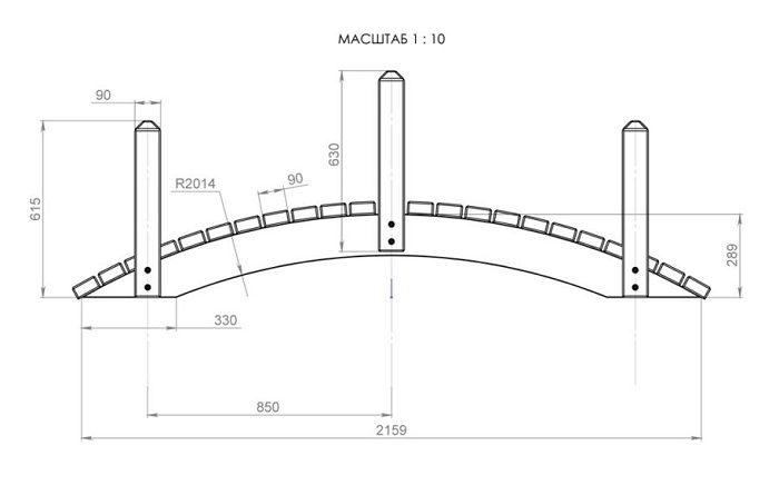 чертеж деревянного мостика