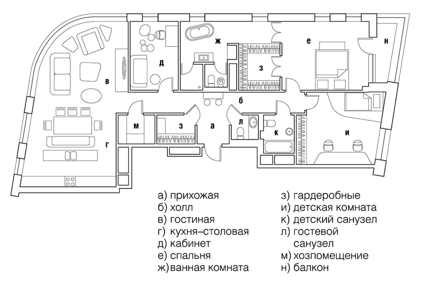 Красивая квартира с музыкальной комнатой и ванной с панорамным видом