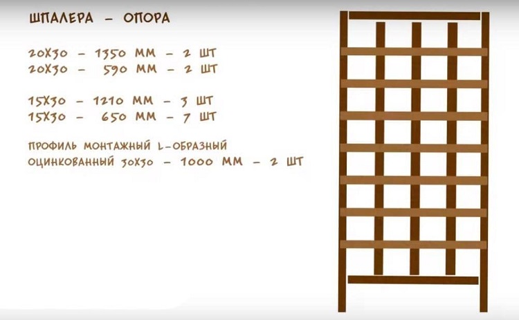 шпалера опора для вьющихся схема