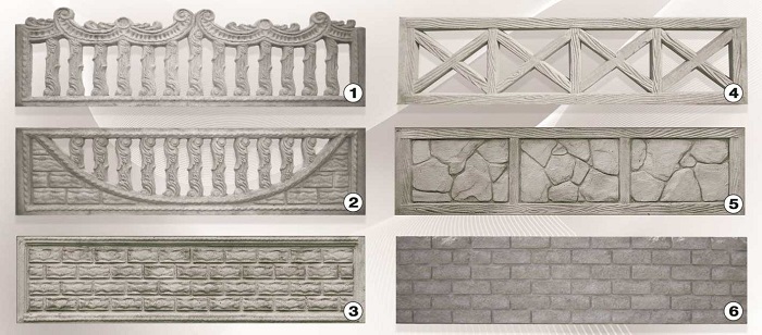 формы бетонных декоративных ограждений