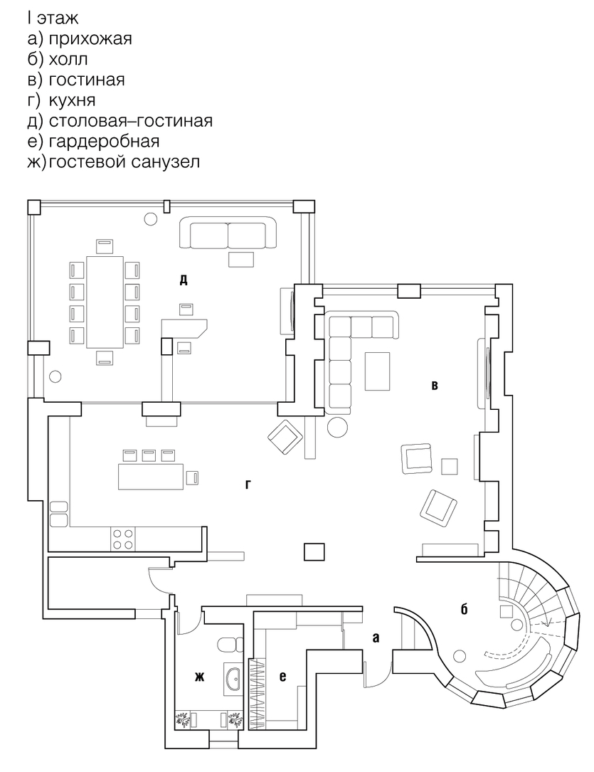 Колоритный интерьер загородного дома