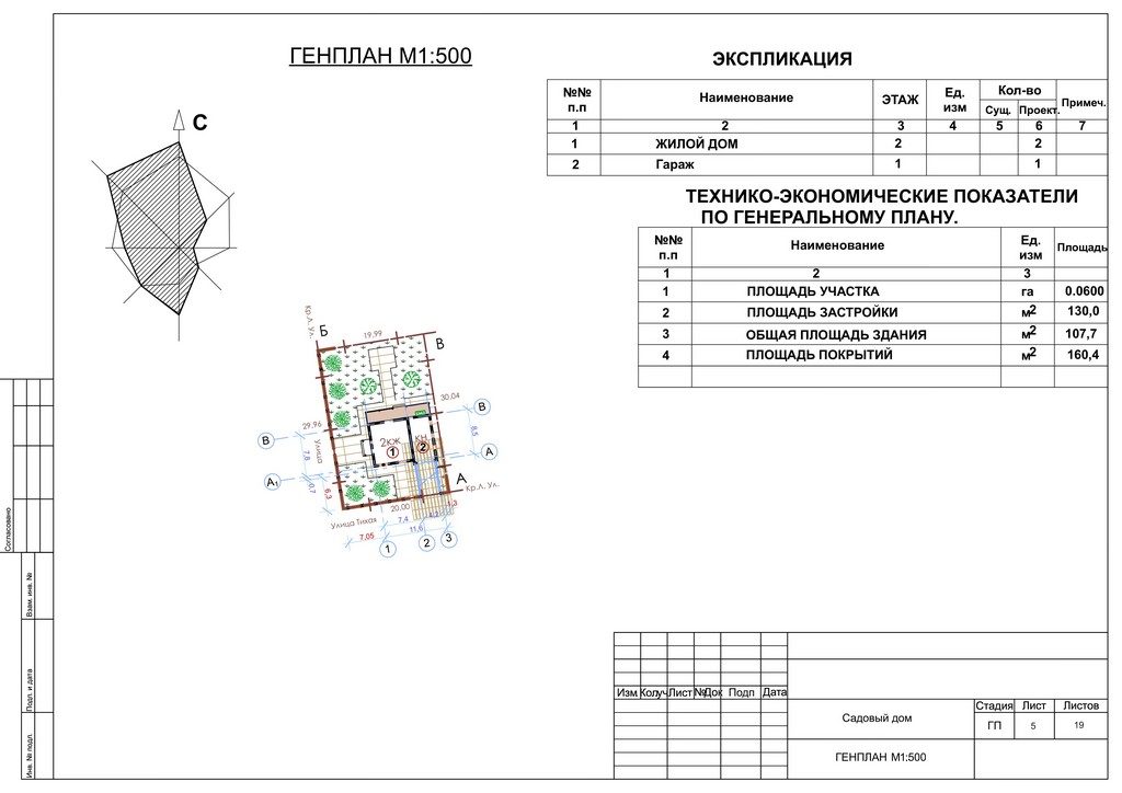 Генплан участка чертеж м 1:500 гост