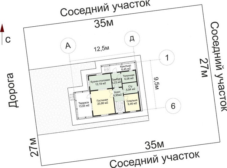 планировка дома по сторонам света