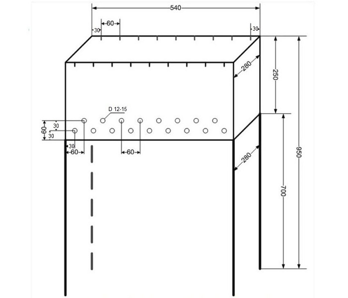 чертёж стандартного мангала