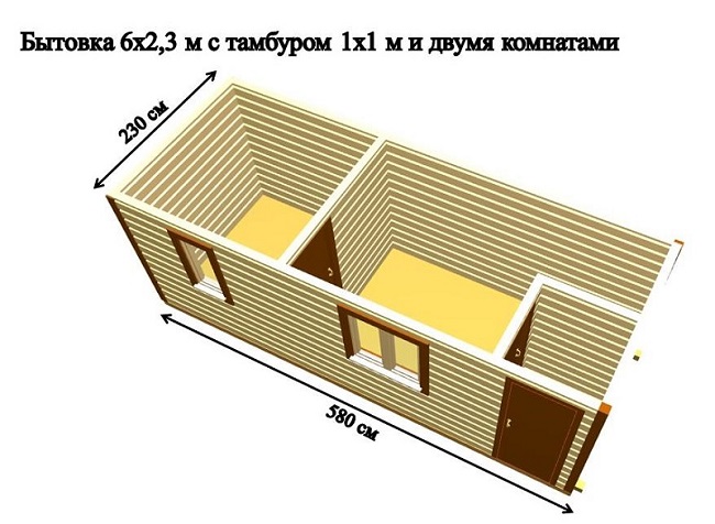 бытовка с двумя комнатами