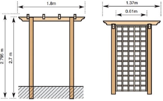деревянная арка пергола чертеж