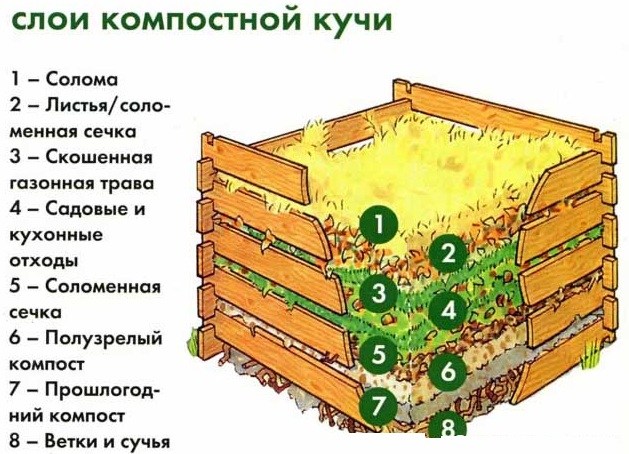 как укладывать слои компоста